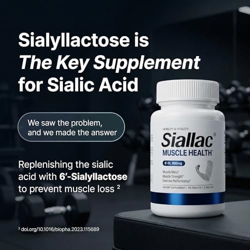 Muscle Health - Made in USA - Enhance Muscle Mass & Strength, Fast Workout Recovery, Reduce Fatigue & Boost Exercise Performance, 6-Sialyllactose (6-SL), 900mg, 90 Tablets (1 Pack) - Image 2
