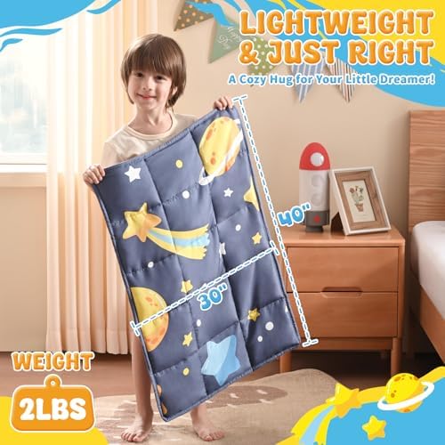 anfie Weighted Lap Pad 2 Pounds, Weighted Blanket (30"*40") Cooling Blanket for Resting,Weighted Throw Blanket for Travel Indoor Outdoor (Grey Moon) - Image 4