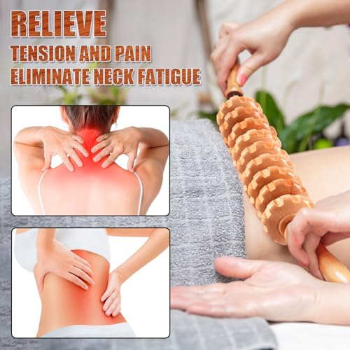 KintKita Wood Therapy Massage Tools,Wooden Massager Stick Roller Lymphatic Drainage Tool,Maderoterapia Kit Self Massage Roller Tool for Cellulite Reduction,Muscle Tension and Body Shaping,Contouring - Image 2