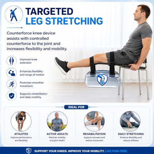 Inverta Knee Counterforce Knee Inversion Device for Leg Stretching & Joint Support, Adjustable Knee Extension Trainer for Mobility, Flexibility & Home Rehabilitation Exercise Equipment - Image 4