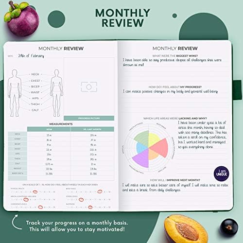 Clever Fox Wellness Planner & Food Journal for Weight Loss, A5 Forest Green - Image 6