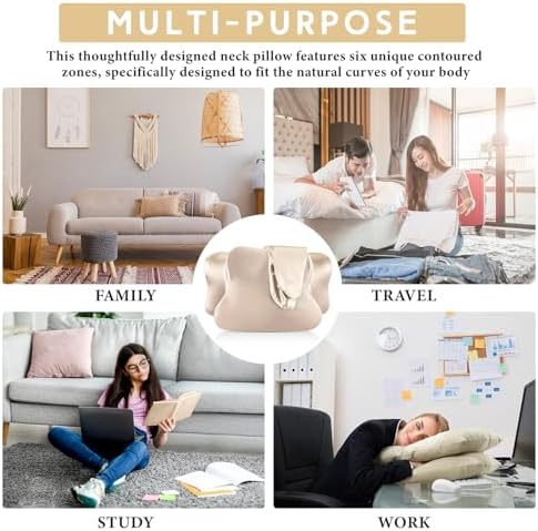 Hahafelt Cervical Neck Pillowcase (Only Pillowcase) Satin Pillow Cover with Zipper Ergonomic Contour Pillow Cover for Side Back Stomach Sleepers(Champagne,Queen Size) - Image 7