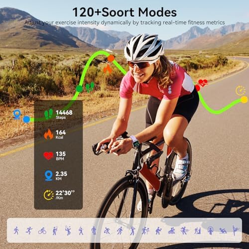 Smart Watch for Men Women, 1.83" HD Touch Screen Smartwatch with Bluetooth Call, 5 ATM Waterproof, 130+ Sport Modes Fitness Tracker Heart Rate Sleep Monitor Pedometer, Compatible with Android iPhone - Image 3