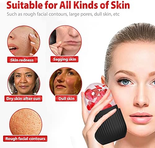 ice face roller, ice mold for face and Eyes, Reusable Massage Silicone Beauty Tool, Naturally Conditioning And Skin Care, De-Puff Eye Bags, Reduce Migraine Pain (Black) - Image 5