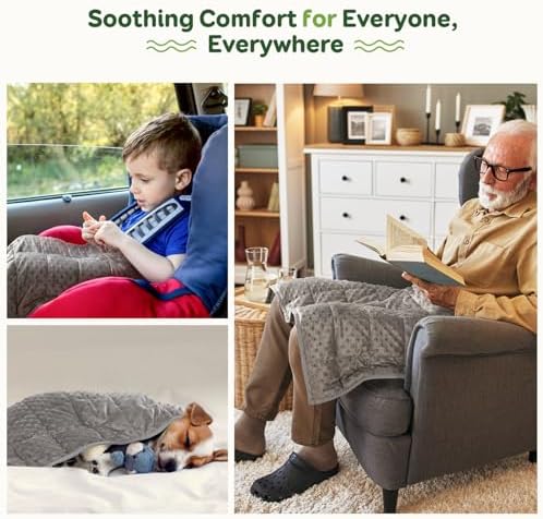Sivio Weighted Lap Blanket, Weighted Blankets,Soft and Cozy Cooling Heavy Blanket, Calm and Nap, School and Home,2lbs 20 x 30inches, Grey (Pack of 8) - Image 5