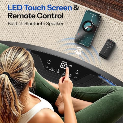 FLYBIRD Vibration Plate Exercise Machine for Lymphatic Drainage, Adjustable Levels Full Body Workout, Curved Vibration Plate with Powerful Motor for Weight Loss Fat Burner, Home Fitness Equipment - Image 3