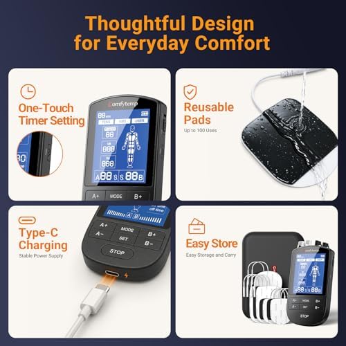 Comfytemp 4 Outputs FSA TENS Unit Muscle Stimulator to Cover Multiple Parts - Image 6