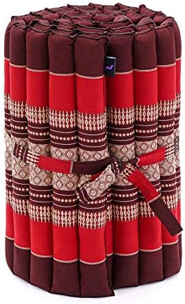 Leewadee - Foldable Floor Mattress - Japanese Roll Up Futon -Trifold Tatami Mat- Guest Floor Bed - Camping Mattress - Thai Massage Mat, Kapok Filled, 75 x 20 inches, Red - Image 4