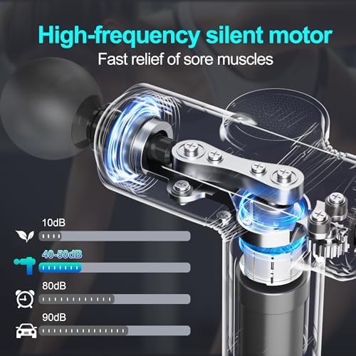 LEERCON Massage Gun Deep Tissue Mini Muscle Massager for Pain Relief, Grey - Image 3
