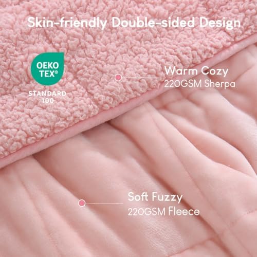 Cottonblue Pink Weighted Blanket for Adults 15lbs Queen King Size 80x87in - Image 3