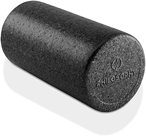 Philosophy Gym 12" High-Density Foam Roller for Exercise, Massage, Muscle Recovery - Round, Black by PhilosophyGym
