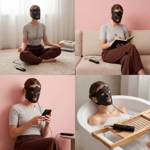 Red Light Therapy for Face, Cordless LED Face Mask with 7 Light Modes, 5-level Brightness Adjustment& 30mins Timer, Rechargeable for Glowing Skin at Home - Image 6