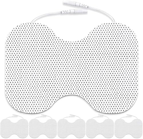 Tens Unit Electrode Pads Large 4X6" for Lower Back Shoulders Neck & Knees, Reusable TENS Unit Pads Compatible with 7000 & AUVON TENS, FDA 510(k) Cleared SM Electrodes, 2mm Pin Connector- 6 Pcs by GROZAVPAIN-FREELIFE