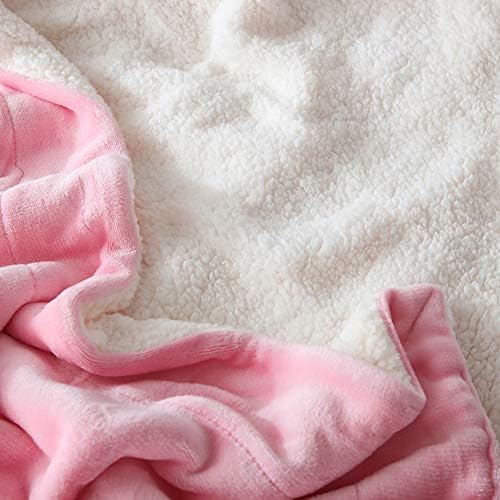 NANPIPER Flannel Blanket Reversible Sherpa Throw Blanket Super Soft Fuzzy Plush Fleece (90"x90",Pink) Queen - Image 5
