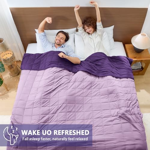 yescool Weighted Blanket for Adults (10 lbs, 48" x 72", Purple) Cooling Heavy Blanket for Sleeping Perfect for 90-110 lbs, Twin Size Breathable Blanket with Premium Glass Bead, Machine Washable - Image 7