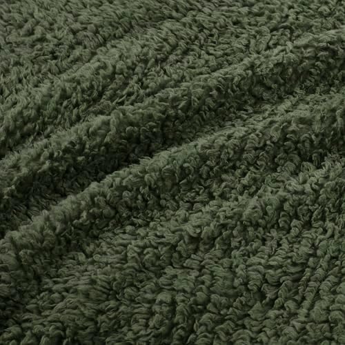 Woolrich Burlington Berber Blanket Super Soft, Cozy Lightweight Cover with Luxurious Velvet Binding, Modern Trendy All Season Bedspread Bedding-Set, Twin 66" W x 90" L Green - Image 6