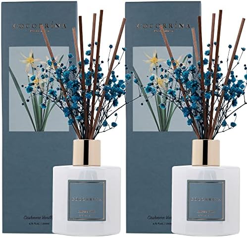 Cocorrína Premium Reed Diffuser Set with Preserved Baby's Breath & Cotton Stick Cashmere Vanilla 2 Packs, 6.7oz Scent Fragrance Oil Diffuser for Bedroom Bathroom Home Décor - Image 3