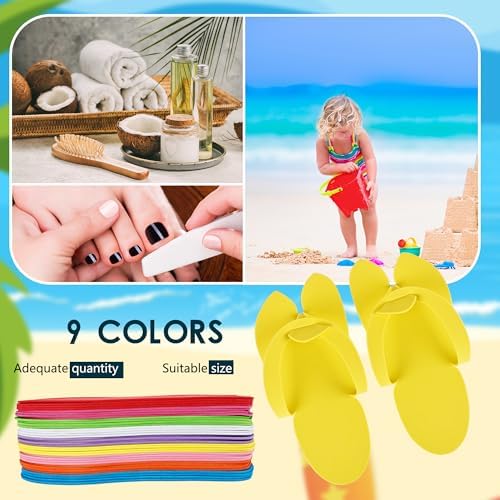 54 Pairs Disposable Pedicure Slippers Foam Disposable Flip Flops Anti Slip Multi Color Foldable Slippers Sandals for Guests Women Bath Nail Salon Spa - Image 6