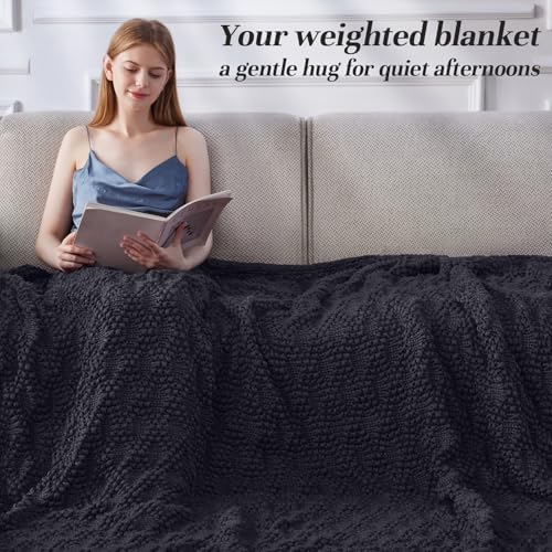 Anysay Knitted Weighted Blanket for Adult,Chunky Knit Throw 48''*72'' 10lbs - Image 2