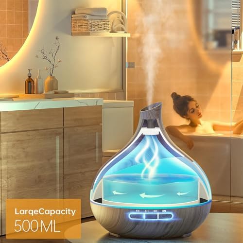 HJTHJT 500ML Essential Oil Diffuser for Home: 14 Color LED Humidifier - Image 4