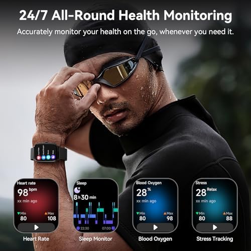 Tensky Smart Watch for Women Men, 1.85" HD AMOLED Fitness Tracker (Answer/Call) with 24/7 Heart Rate/Sleep/SpO2 Monitor for iPhone & Android, 120+ Sports Modes Smartwatch with IP68 Waterproof - Image 5