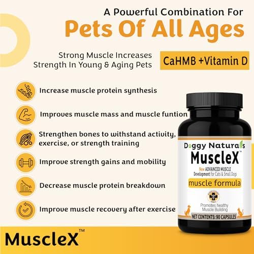 MuscleX™ Canine Muscle Formula Cats & Small Dogs with 300 mg CaHMB & Vitamin D3 - Natural Muscl Building Formula-Helps Reduce Muscle Loss Due to Normal Aging & Improves Recovery from Injury(180 Caps) - Image 4