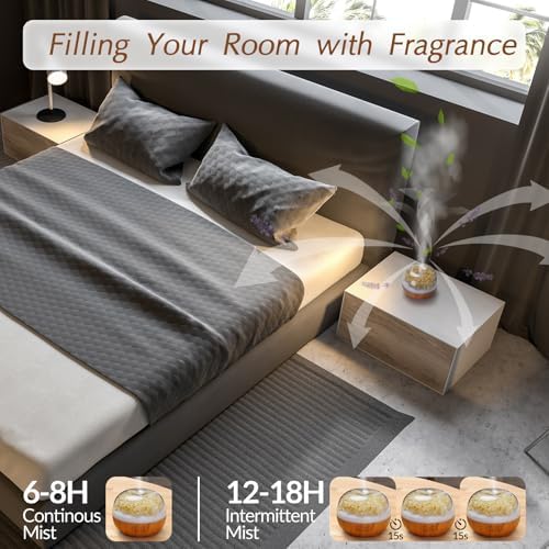 Aromatherapy Essential Oil Diffuser, 300ml Air Diffuser Humidifier with 7 LED Colors, Timer & Auto-Off for Home Bedroom Office (Beige) - Image 5