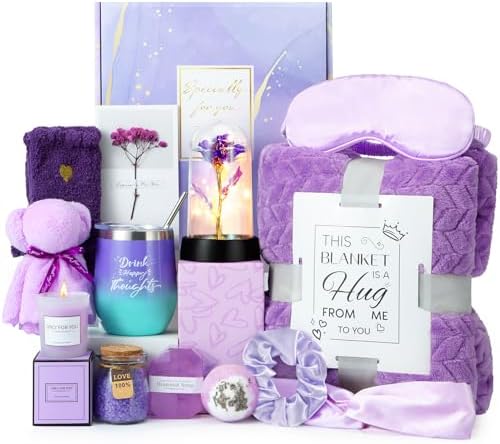 Birthday Gifts for Women, Relaxing Spa Self Care Gift Baskets by Hangerspace