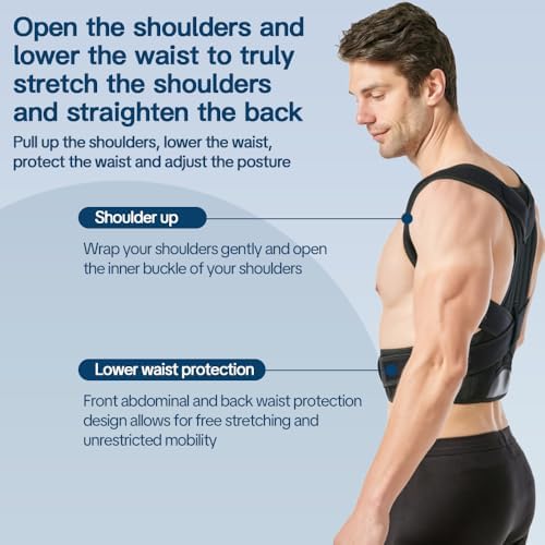 Back Brace and Posture Corrector for Men and Women Adjustable Back Straightener Posture Corrector, Scoliosis and Hunchback Correction, Spine Corrector, Support for Upper Lower Back Pain Relief (Medium) - Image 4