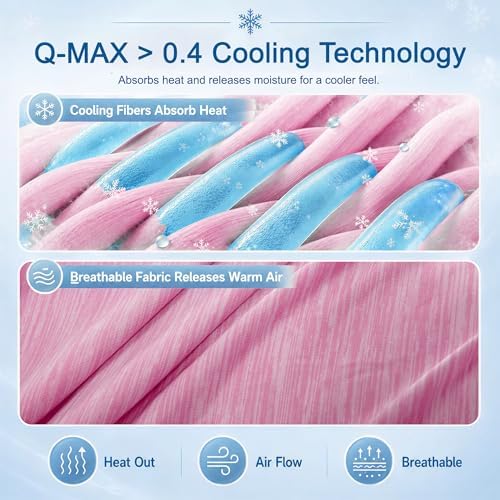 Twin XL Size Cooling Blanket for Hot Sleepers - Lightweight Breathable Cool Cold Blanket - Keep Cool for Night Sweats, Soft Thin Ice Blankets for Bed Couch Sofa, (Pink, 60"x90") - Image 7