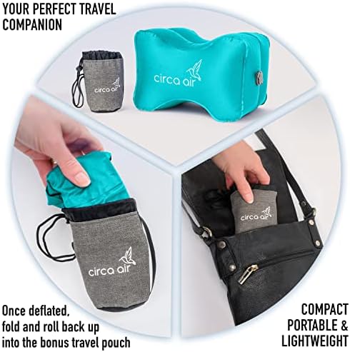 Circa Air Inflatable Knee Pillow for Side Sleepers - Orthopedic Knee Pillows for Sleeping, Sciatica Relief, Back Pain, Leg Pain, Hip or Joint Pain. Weighs Only 1.98 Oz Perfect for Travel/Home - Image 3