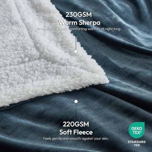 NANPIPER Warm Sherpa Blanket for Couch, Soft Fleece for Winter, Fuzzy Plush Throw Gift for Women, Forest Green 50x60 Inches - Image 6