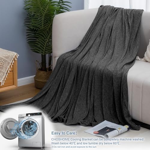 CHOSHOME Cooling Blanket for Hot Sleepers Lightweight Summer Cold Thin Blankets for Sleeping, Hot Flashes Night Sweats, Soft Blanket for Bed, Twin XL Size, Black - Image 6