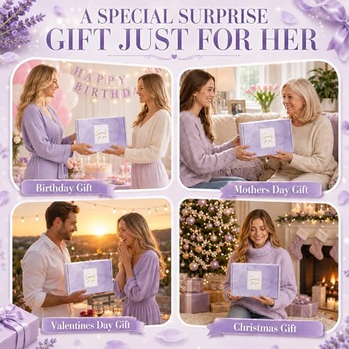 gisgfim 14 Pcs Birthday Gifts for Women, Relaxing SPA Robe Sets (Purple) - Image 6