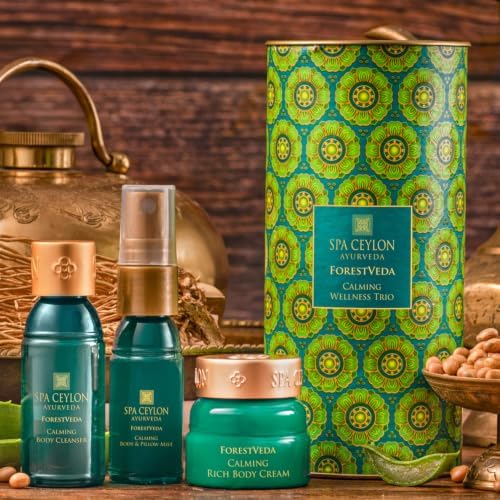 Spa Ceylon ForestVeda Calming Wellness Trio, Pampering Kit with Natural Ingredients, Ayurvedic Gift Set with Shower Gel, Body Cream & Pillow Mist (Peppermint) - Image 5