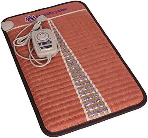 MediCrystal Infrared Heat Amethyst Mini Mat - 32" L x 20" W - Natural Crystals - Adjustable FIR Heating 86°-158°F (30°-70°C) - Deep Warming Hot Stone Pad for Back Health - Original Manufacturer by MediCrystal