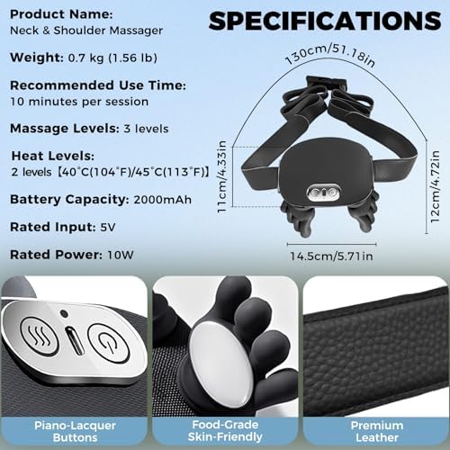 Shoulder & Neck Massager with Heat, 4D Bionic Kneading Deep Tissue Massage - Image 4