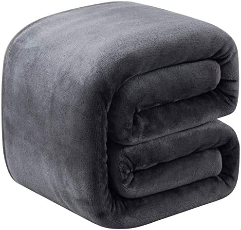 Richave Fleece Blanket Twin/Twin XL Lightweight Extra Long Throw for The Bed Warm Sofa Blanket 66" x 90"(Dark Grey Twin) by RICHAVE