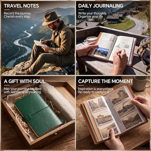 Sabary 8 Pcs Standard Size Refillable Leather Journal Bulk, Deep Color - Image 5