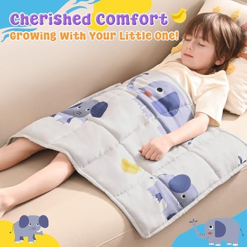 anfie Weighted Lap Pad 2 Pounds, Weighted Blanket(20"*30") Cooling Blanket for Resting,Weighted Throw Blanket for Travel Indoor Outdoor (Grey Elephant) - Image 3