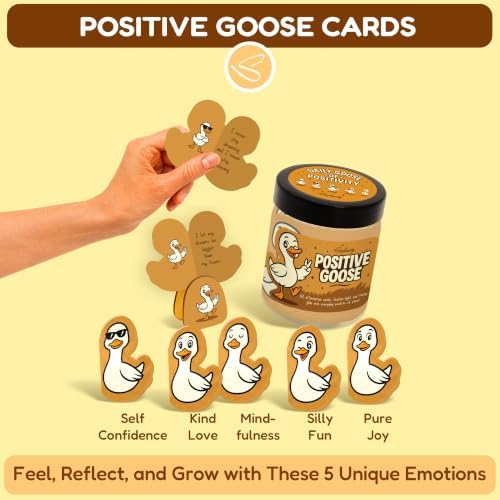 STOFINITY Positive Goose Jar, 60 Affirmation Cards and Wood Stand - Image 3