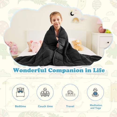 CuteKing Weighted Blanket (10lbs, 48"x72", Grey) Heavy Blanket for 90-100lbs, Breathable Microfiber Material with Glass Beads All-Season Summer Fall Winter Soft Thick - Image 4