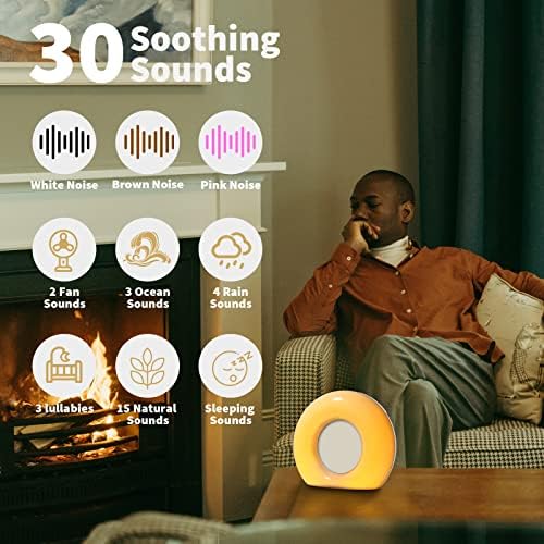 DailyBody Sound Machine White Noise Machine with 30 Soothing Sounds 12 Colors Night Light 36 Levels Volume 5 Timers & Memory Function Effectively Blocks Noise Ideal Sleep Machine for Baby Kids Adults - Image 2