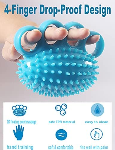 Hand Grip Strengthener Finger Exerciser Training Ball for Patient Recovery Elderly Stroke Arthritis Physical Therapy Anxiety Stress Relief Pressure Squeeze for Yoga Athletes Musicians Muscles Massage - Image 3