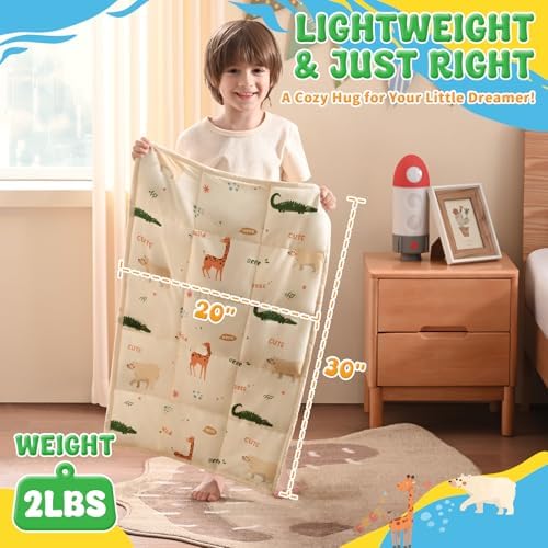 anfie Weighted Lap Pad 2 Pounds, Weighted Blanket(20"*30") Cooling Blanket for Resting,Weighted Throw Blanket for Travel Indoor Outdoor (Beige Animal) - Image 4