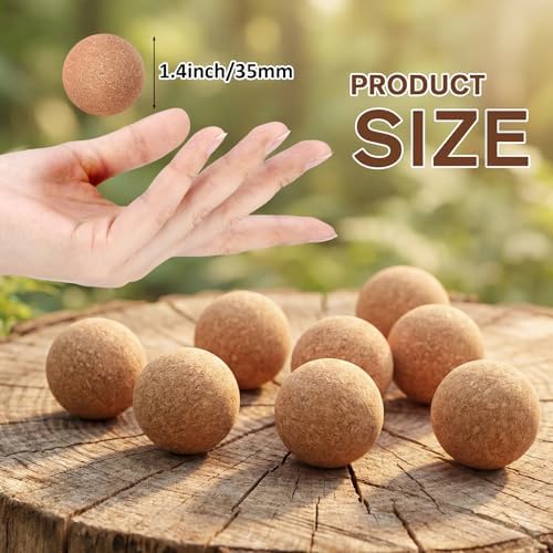 Novabright 100 Pack Cork Massage Ball 1.4 Inch Mini Myofascial Release Pressure Point Ball Lightweight Portable Deep Muscle Tissue Release Tool Acupressure Balls for Muscle Pain Relief, Yoga, Travel - Image 2