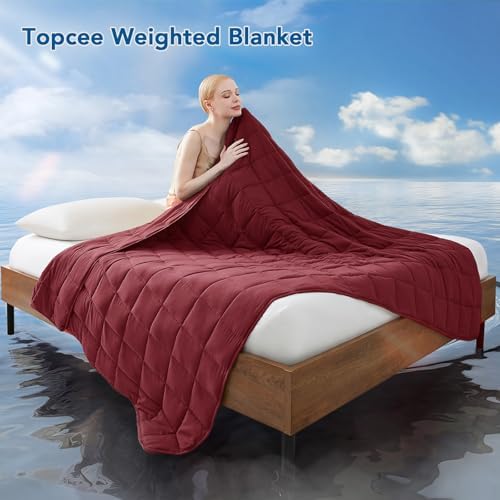 Topcee Weighted Blanket (20lbs 80"x87" King Size) Soft Cooling Heavy Blanket Sleeping, Apply to 190-210 lbs Body, Thick Breathable Blanket with Glass Bead, Easy Care - Image 2