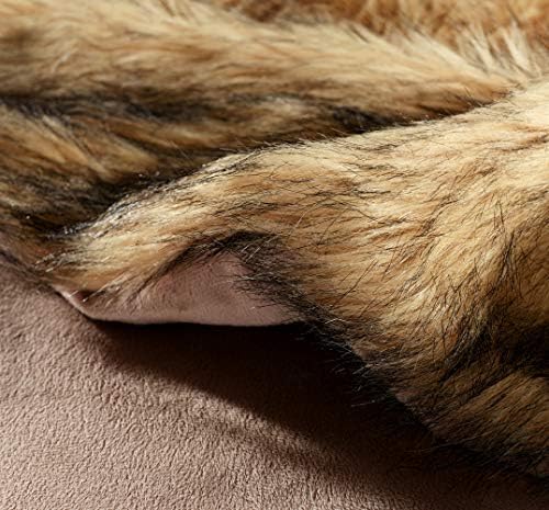 Luxury Plush Faux Fur Blanket Queen Size, Long Pile Golden Yellow with Black Tips Throw, Oversized Super Warm, Fuzzy, Elegant, Fluffy Decorative Blanket for Sofa, Armchair, Couch and Bed, 90"x90" - Image 4