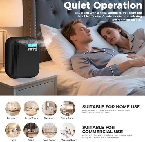 Hotel Collection Diffuser, House Scent Machine, 10000 Sq.Ft of Coverage, 200ml Large Capacity Aromatherapy Machine, Scent Diffusers for Home Large Room, Office Waterless Essential Oil Diffuser, Black - Image 6