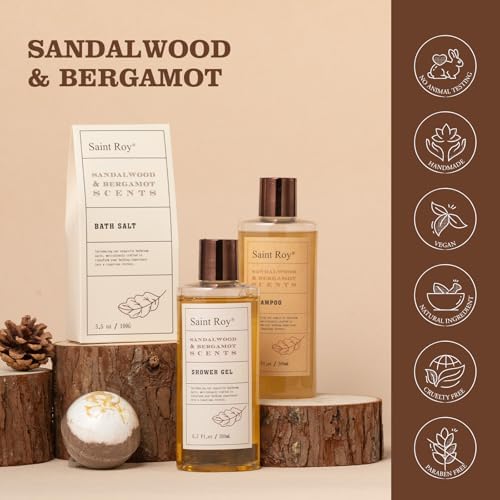 Bath Gifts for Men Dad Birthday Gifts Spa Kit Cedar & Bergamot Mens Gift - Image 5